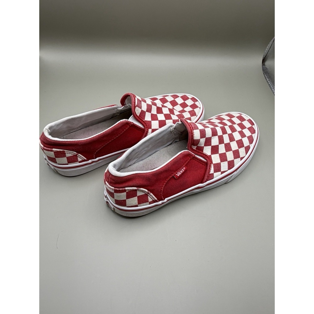 Vans Classic Slip-On Red White Checkerboard Canvas Skate Shoes Unisex-Women's 7 - Picture 5 of 5